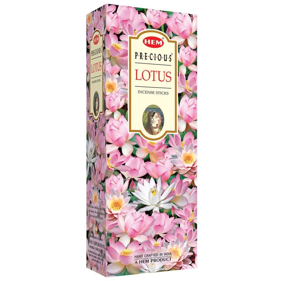 HEM Precious Lotus Incense Sticks - Pack of 6 (20 Sticks Each)